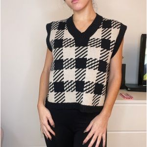Shein houndstooth sweater sleeveless top